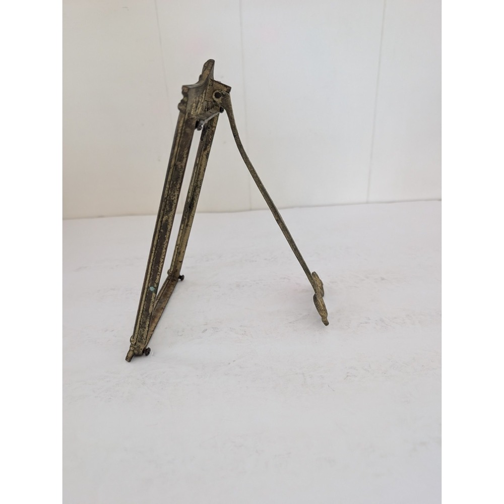 Antique c.1900 Cast Brass Architectural 4x6 Frame #731 Original Easel No Glass - Picture 4 of 16